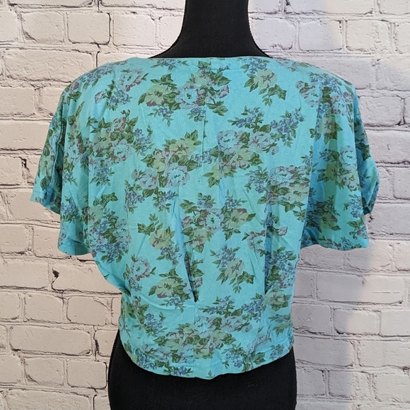 Vintage blue floral cropped top - Picture 5 of 5